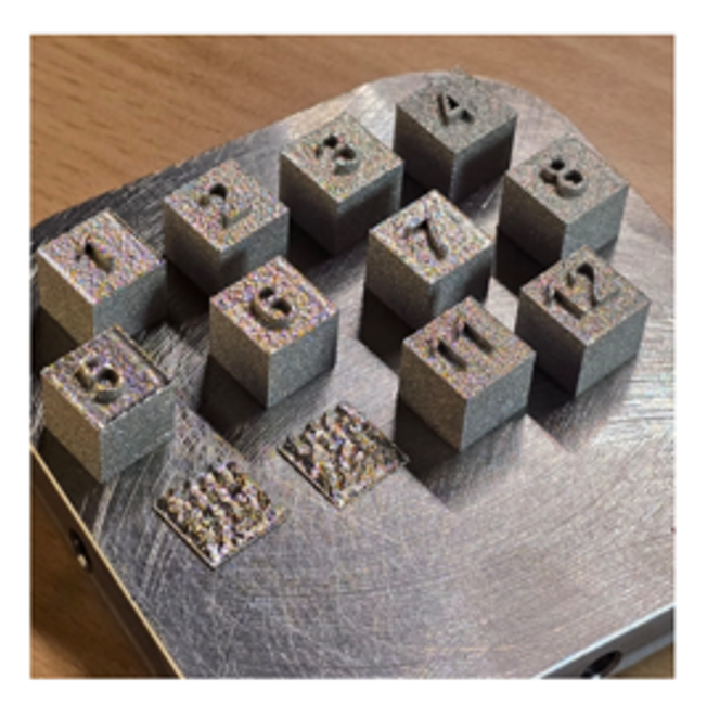 Laser Powder Bed Fusion printed metallic cubes